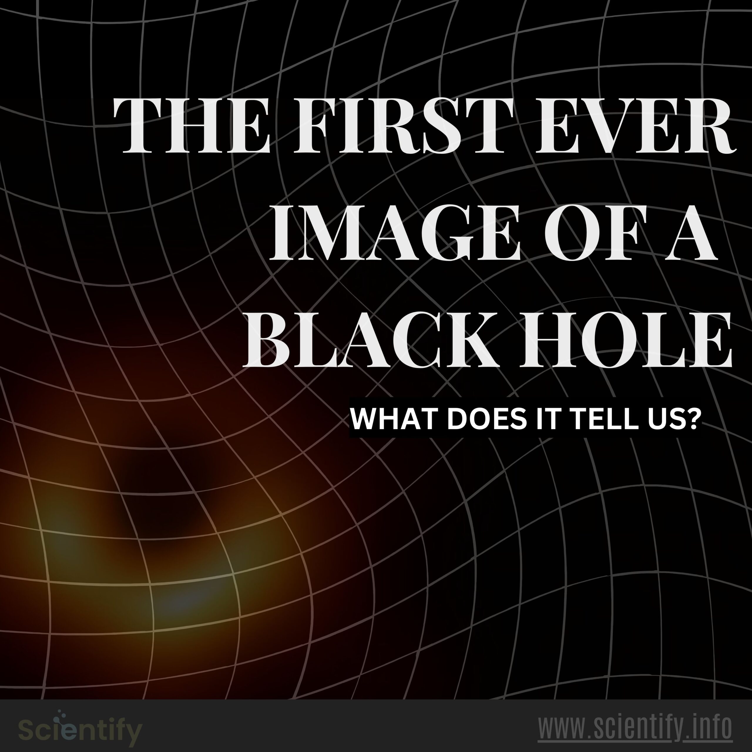 A image showing the first-ever image of a black hole.