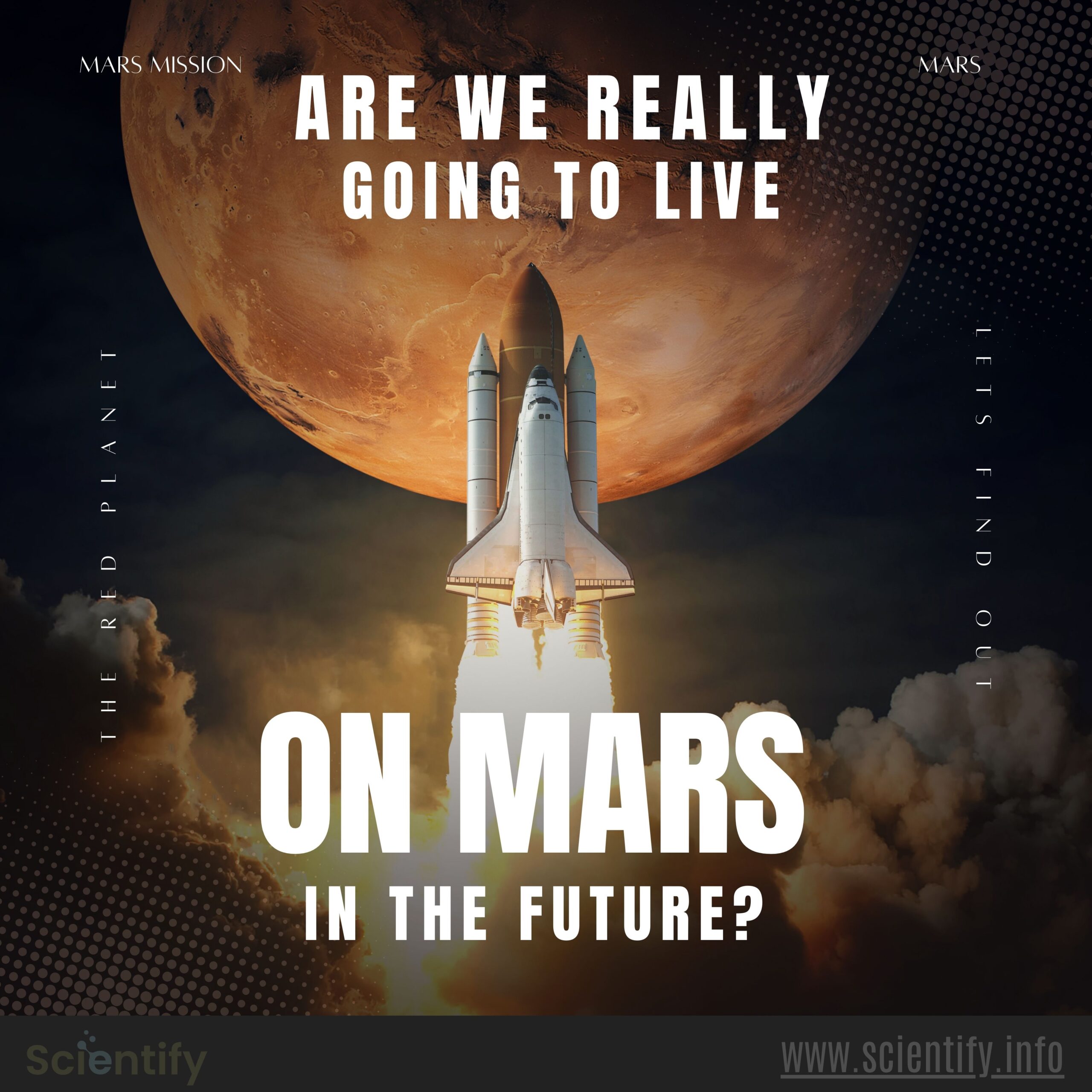 Image showing a rocket flying towards Mars.