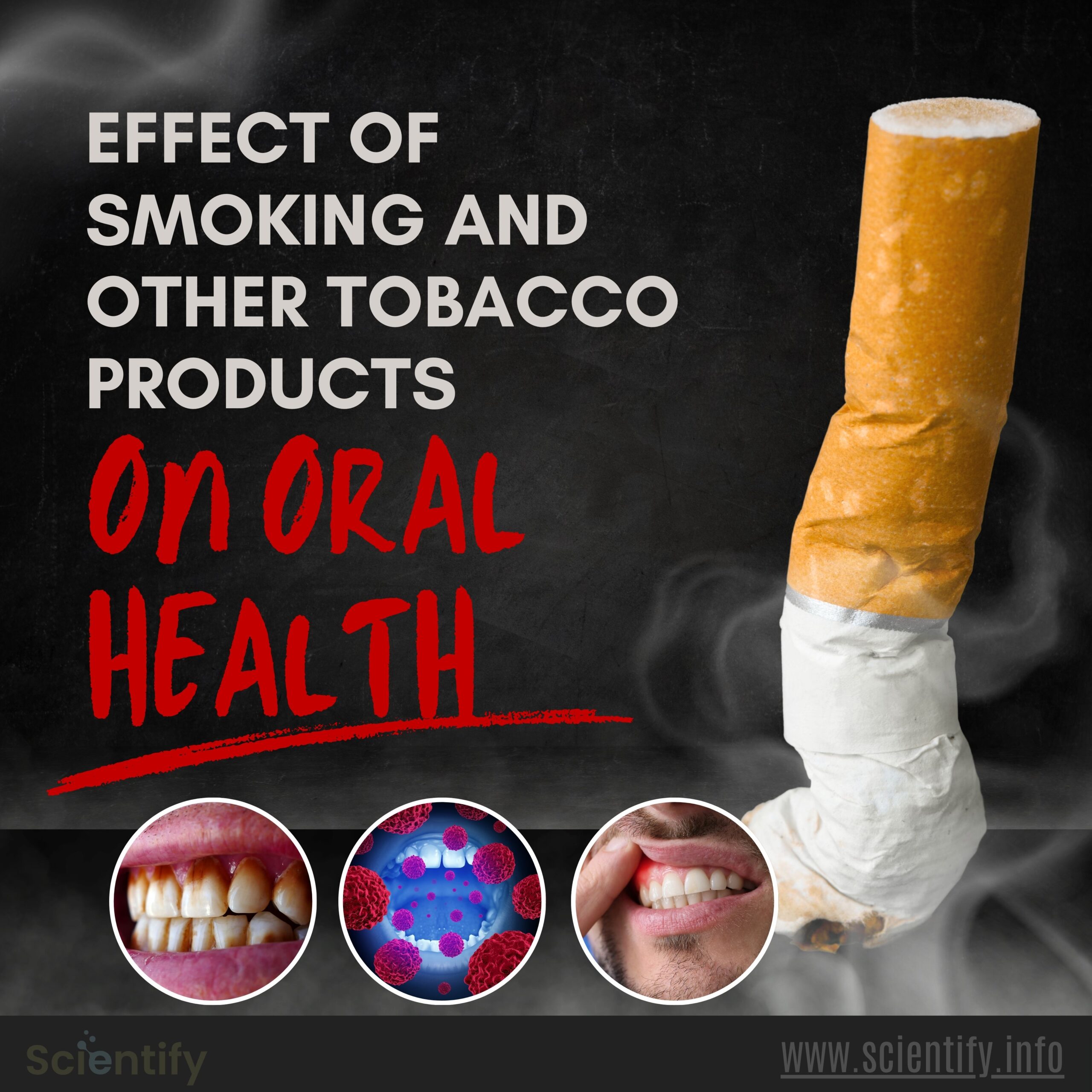 Image showing cigarette and effects of smoking.